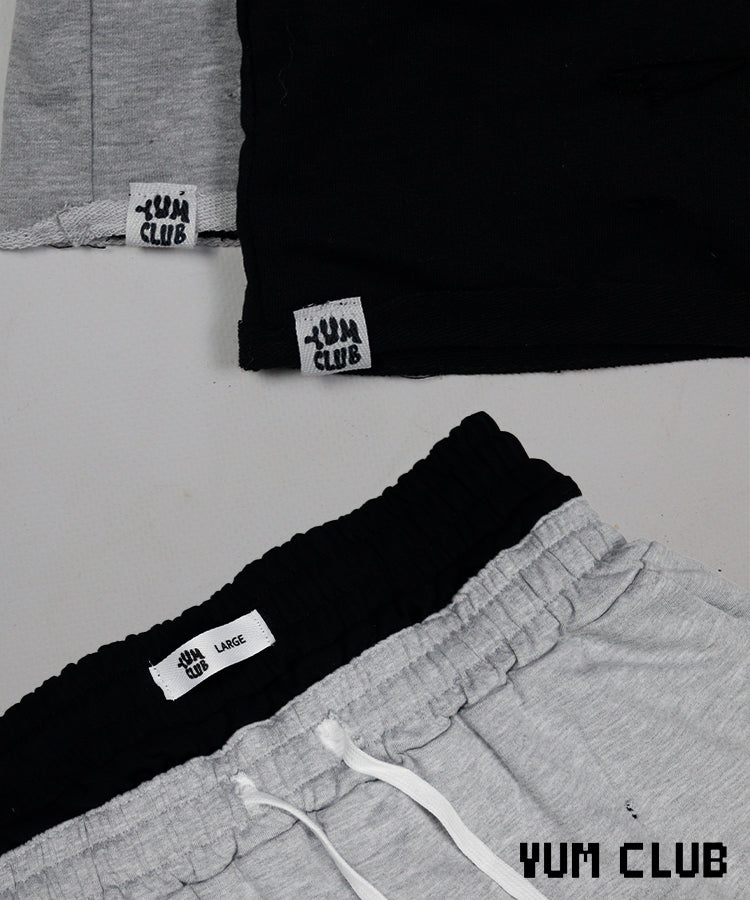 Grey distressed shorts
