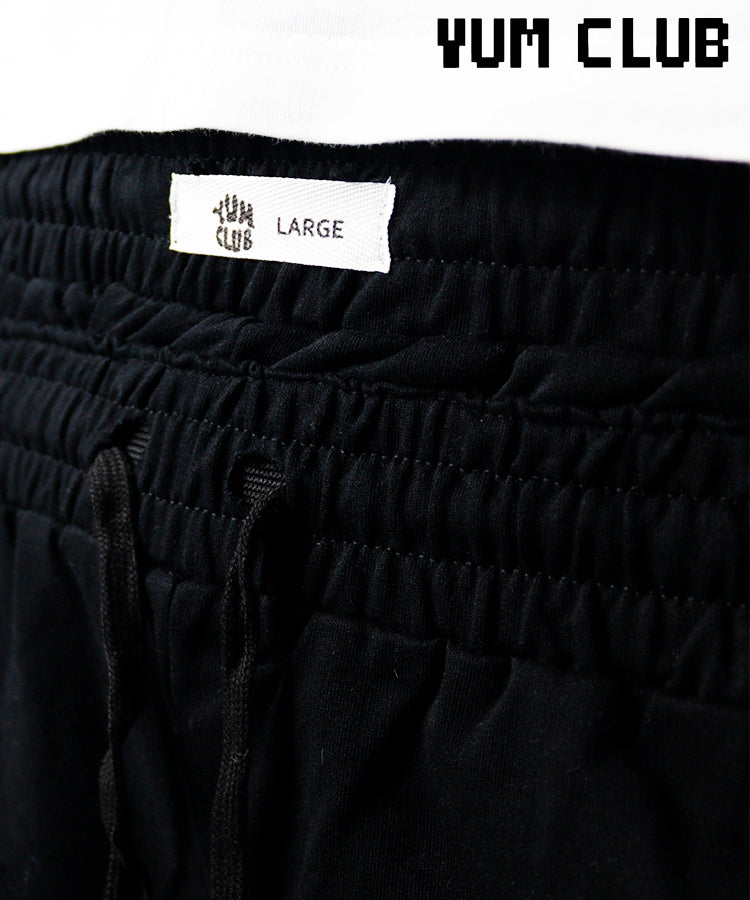 Black distressed shorts